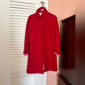 J crew wool coat with pink lining
